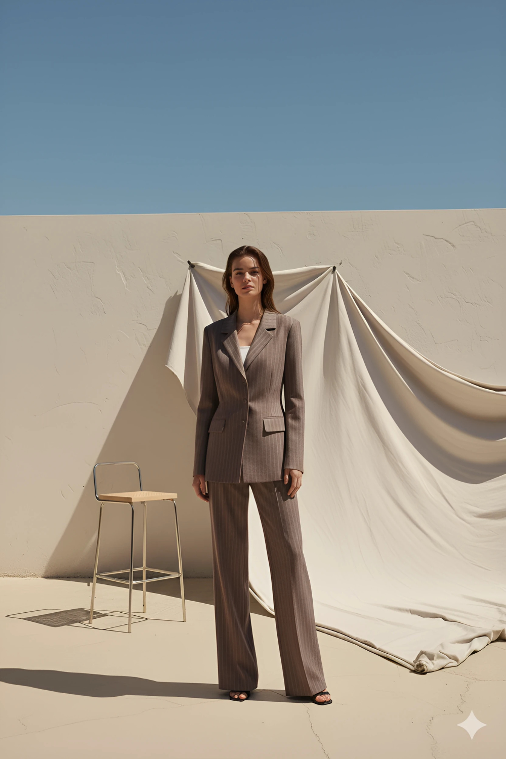 Valeria Pinstripe Blazer Set