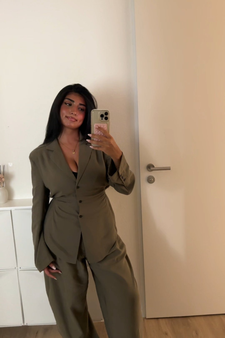 Valeria Pinstripe Blazer Set