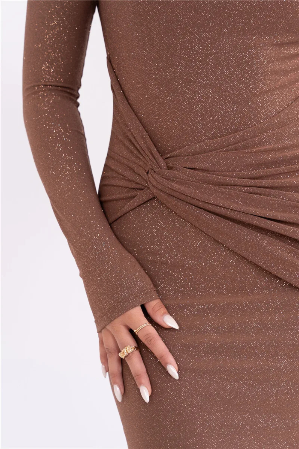 Stellar Off-Shoulder Shimmer Dress